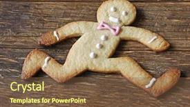  Presentation with gingerbread man - Theme enhanced with running away the gingerbread man background and a tawny brown colored foreground