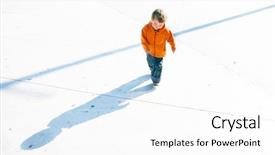  Presentation with shadow - Slide set featuring running boy and his shadow background and a  colored foreground