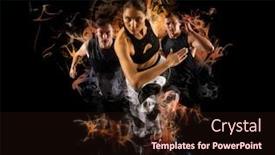  Presentation with running - Beautiful slide deck featuring running-collage-men-and-woman backdrop and a wine colored foreground