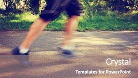  Presentation with trail running runner - Theme consisting of running fast on a bike background and a  colored foreground