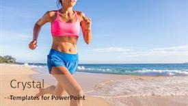  Presentation with cardio - Slide deck enhanced with running fitness runner woman training background and a coral colored foreground