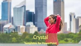  Presentation with healthy lifestyle - PPT theme featuring running healthy lifestyle in sydney background and a tawny brown colored foreground