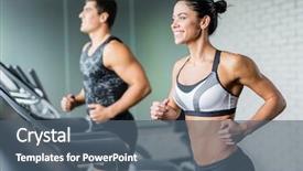  Presentation with gym - Presentation theme having running in gym background and a ocean colored foreground