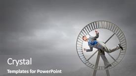  Presentation with wheel - Slides featuring running in huge hamster wheel background and a gray colored foreground