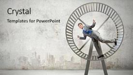  Presentation with wheel - Presentation theme with running in huge hamster wheel background and a light gray colored foreground
