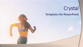  Presentation with fitness - Theme enhanced with running in morning sunshine banner background and a sky blue colored foreground