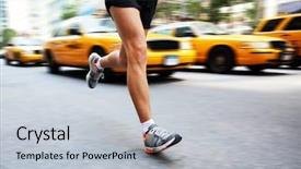  Presentation with running shoes - PPT layouts with wood texture the bark of the tree still not completely dry background and a tawny brown colored foreground