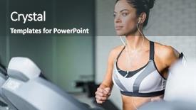  Presentation with club - PPT layouts featuring running in sports club background and a dark gray colored foreground