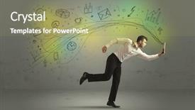  Presentation with doodle - Amazing theme having running late - business man in a rush backdrop and a  colored foreground