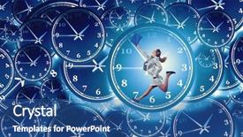  Presentation with alarm - Slides enhanced with running late - concept of time with jumping background and a ocean colored foreground