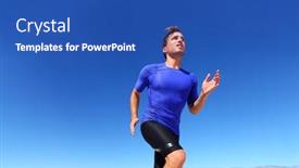  Presentation with sport blue - Slide set featuring running-man-athlete-fitness-sport background and a ocean colored foreground