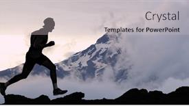  Presentation with active lifestyle - Audience pleasing slide deck consisting of running-man-athlete-trail-running backdrop and a light gray colored foreground
