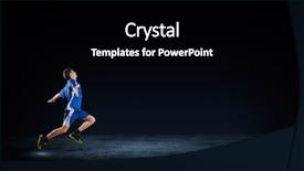  Presentation with sport blue - Amazing presentation having running man in blue sport wear on black background backdrop and a black colored foreground