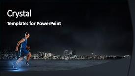  Presentation with sport blue - Theme featuring sport wear on black background background and a black colored foreground