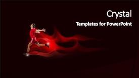  Presentation with black man - Colorful presentation design enhanced with running man in red sport backdrop and a black colored foreground