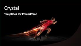  Presentation with sport - PPT layouts having running man in red sport background and a black colored foreground