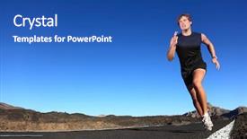  Presentation with marathon man - Amazing theme having running man male runner backdrop and a ocean colored foreground