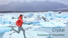  Presentation with beautiful nature - Slide deck with running man sprinting trail runner background and a sky blue colored foreground