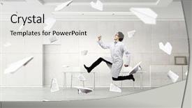  Presentation with medical emergency - Colorful slide deck enhanced with running medical emergency - doctor in a hurry backdrop and a light gray colored foreground