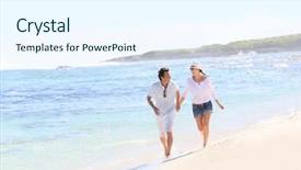  Presentation with caribbean - Theme having running on a caribbean beach background and a  colored foreground