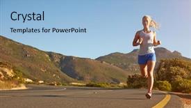  Presentation with road - PPT theme featuring running on an empty road background and a  colored foreground