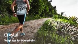 Presentation with athlete - Audience pleasing slide deck consisting of running on the gravel road backdrop and a tawny brown colored foreground