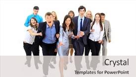  Presentation with prize - Presentation theme having running prize - portrait of business people ready background and a light gray colored foreground