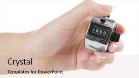  Presentation with waiter hand in white glove - Slide set featuring running records - stopwatch in hand isolated background and a coral colored foreground