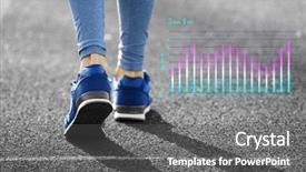  Presentation with sports - Slide deck enhanced with running schedule concept sports woman background and a  colored foreground