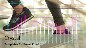  Presentation with sneakers - Beautiful slide set featuring running schedule concept sports woman backdrop and a  colored foreground