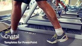  Presentation with men shoes - Presentation theme having running shoes - sport fitness lifestyle technology background and a dark gray colored foreground