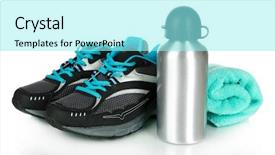  Presentation with running shoes - Amazing presentation design having running shoes - sports bottle sneakers and towel backdrop and a arctic colored foreground