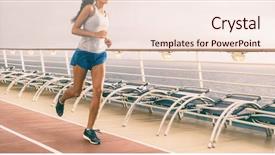  Presentation with running shoes - Colorful slide set enhanced with running shoes and healthy backdrop and a lemonade colored foreground