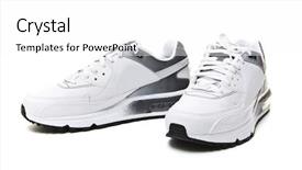  Presentation with running shoes - Presentation design consisting of running shoes background and a white colored foreground