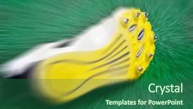  Presentation with zoom - Slide set consisting of running shooes with spikes background and a ocean colored foreground