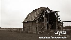  Presentation with barn - Beautiful presentation theme featuring abandoned farm yard - dilapidated barn in sepia backdrop and a tawny brown colored foreground