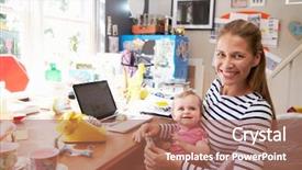  Presentation with home run - Presentation having running small business from home background and a coral colored foreground