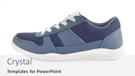  Presentation with running - Theme consisting of running-sneaker-isolated-on-white background and a light gray colored foreground