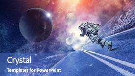  Presentation with galaxy - PPT theme enhanced with running spaceman and galaxy mixed background and a  colored foreground