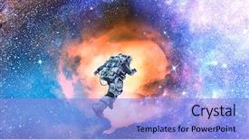  Presentation with galaxy - Presentation enhanced with running spaceman and galaxy mixed background and a light blue colored foreground