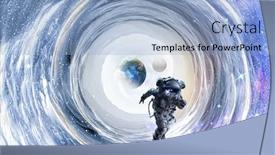  Presentation with galaxy - Cool new theme with running-spaceman-and-galaxy-mixed backdrop and a light blue colored foreground