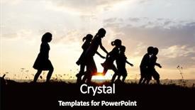  Presentation with kids sport - Cool new PPT layouts with running sport kids nature sunset backdrop and a black colored foreground