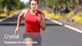  Presentation with sport - Slides having running sport man fit muscular background and a gray colored foreground