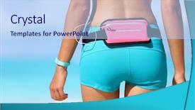  Presentation with wearable - PPT theme consisting of running sports gear wearable tech background and a light blue colored foreground