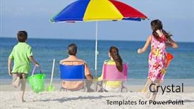  Presentation with children running - Cool new PPT layouts with running sunshine - rear view of a happy backdrop and a lemonade colored foreground