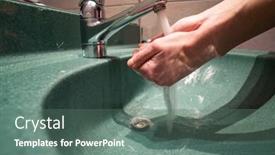  Presentation with water tap - PPT layouts enhanced with running-tap-water-in-bathroom background and a ocean colored foreground