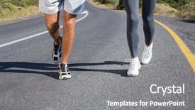  Presentation with running - Colorful theme enhanced with running together up a road backdrop and a  colored foreground