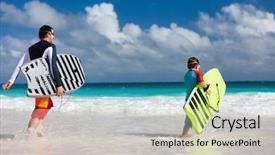  Presentation with ocean - Cool new presentation theme with running towards ocean with boogie backdrop and a light gray colored foreground