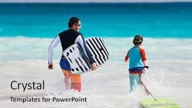  Presentation with ocean - Presentation theme featuring running towards ocean with boogie background and a light gray colored foreground