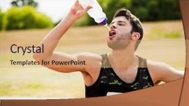  Presentation with athlete track or running track - Presentation theme having running track and drinking water background and a coral colored foreground